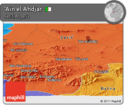 Political Panoramic Map of 'Aïn El Ahdjar