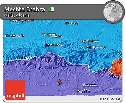 Political Panoramic Map of Mechta Brabra