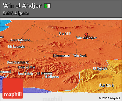 Political Panoramic Map of 'Aïn El Ahdjar