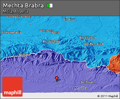 Political Panoramic Map of Mechta Brabra