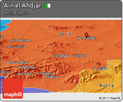 Political Panoramic Map of 'Aïn El Ahdjar