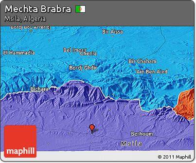 Political Panoramic Map of Mechta Brabra