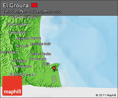 Political 3D Map of El Groura