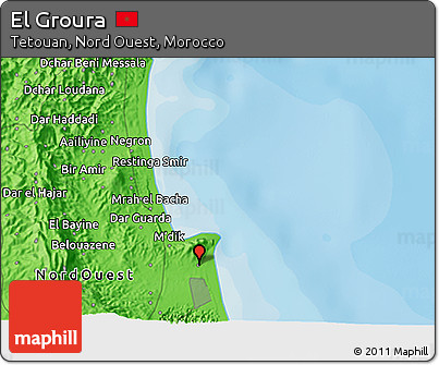 Political 3D Map of El Groura