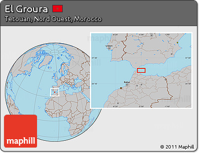 Gray Location Map of El Groura