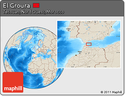 Shaded Relief Location Map of El Groura