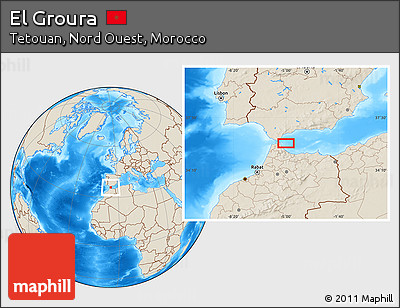 Shaded Relief Location Map of El Groura