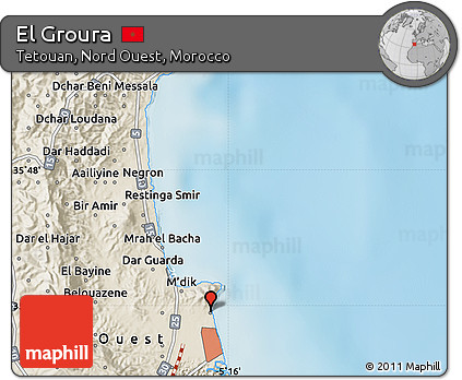 Shaded Relief Map of El Groura