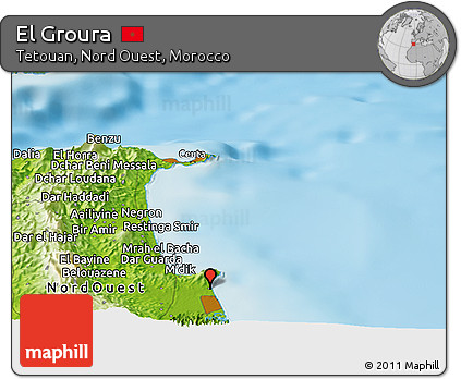 Physical Panoramic Map of El Groura
