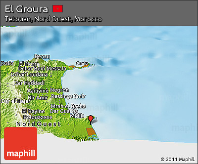 Physical Panoramic Map of El Groura