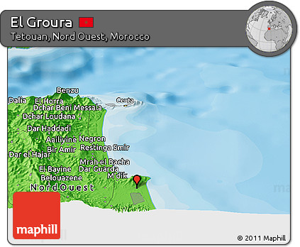 Political Panoramic Map of El Groura
