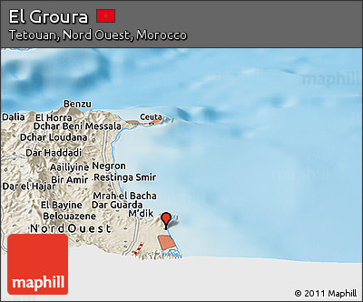Shaded Relief Panoramic Map of El Groura