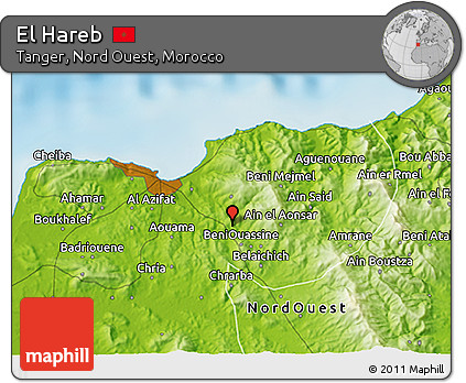 Physical 3D Map of El Hareb