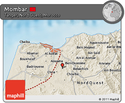 Shaded Relief 3D Map of Mombar
