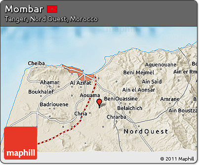 Shaded Relief 3D Map of Mombar