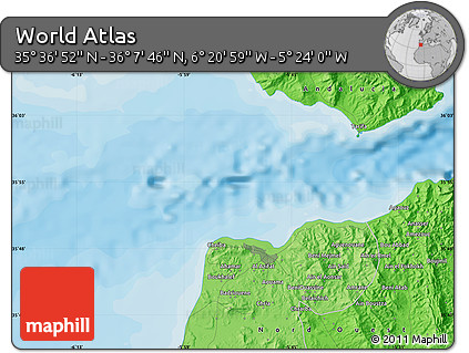 Political Map of the Area around 35°&nbsp;52'&nbsp;19"&nbsp;N,&nbsp;5°&nbsp;52'&nbsp;30"&nbsp;W