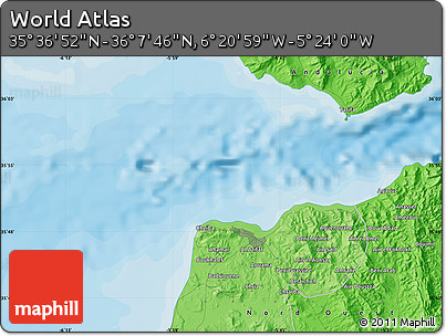 Political Map of the Area around 35°&nbsp;52'&nbsp;19"&nbsp;N,&nbsp;5°&nbsp;52'&nbsp;30"&nbsp;W