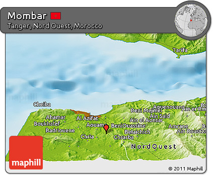 Physical Panoramic Map of Mombar