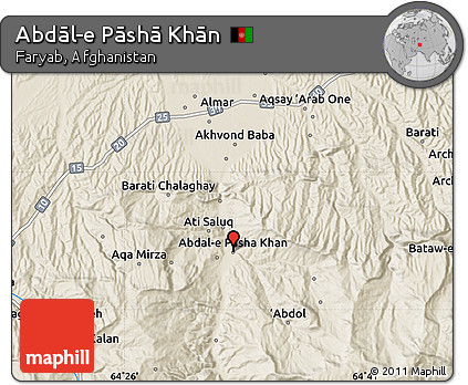 Shaded Relief Map of Abdāl-e Pāshā Khān