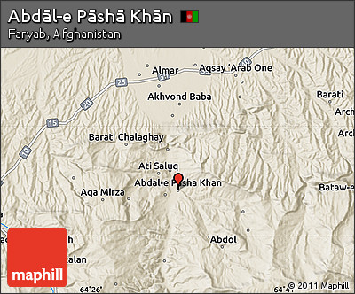 Shaded Relief Map of Abdāl-e Pāshā Khān