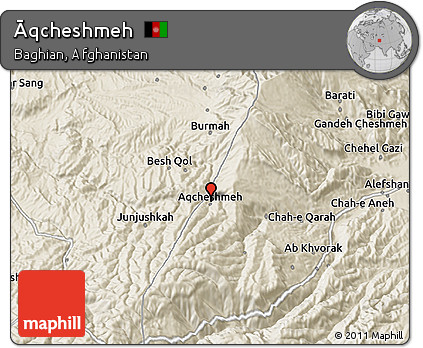 Shaded Relief 3D Map of Āqcheshmeh