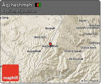 Shaded Relief 3D Map of Āqcheshmeh