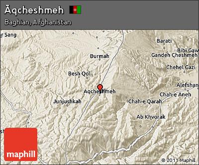 Shaded Relief 3D Map of Āqcheshmeh