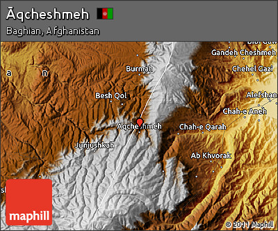 Physical Map of Āqcheshmeh