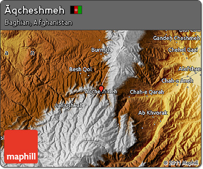 Physical Map of Āqcheshmeh