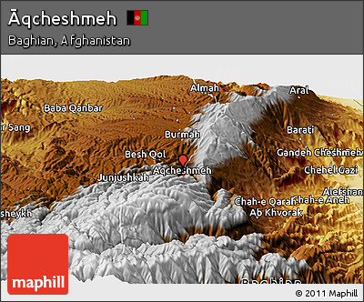 Physical Panoramic Map of Āqcheshmeh