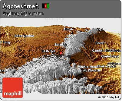 Physical Panoramic Map of Āqcheshmeh