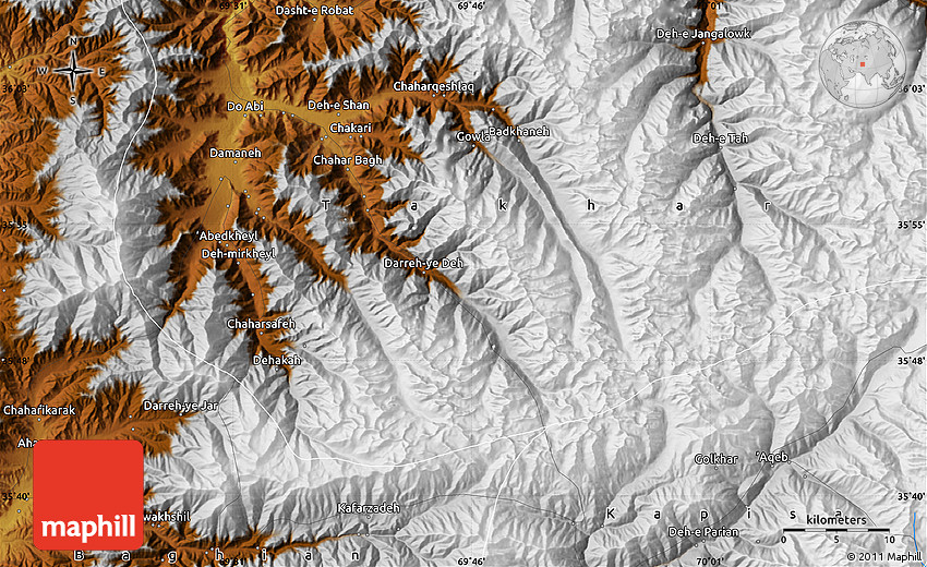 Physical Map of Chaman