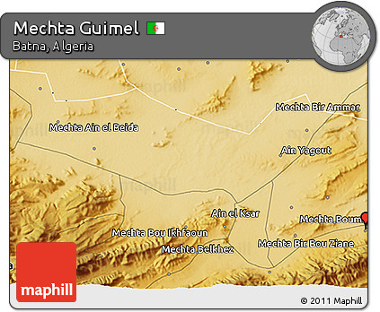 Physical 3D Map of Mechta Guimel