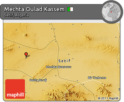 Physical 3D Map of Mechta Oulad Kassem