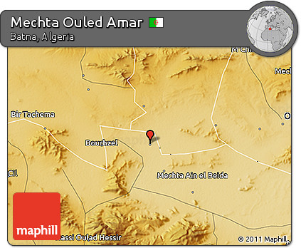 Physical 3D Map of Mechta Ouled Amar