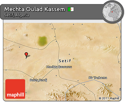 Satellite 3D Map of Mechta Oulad Kassem