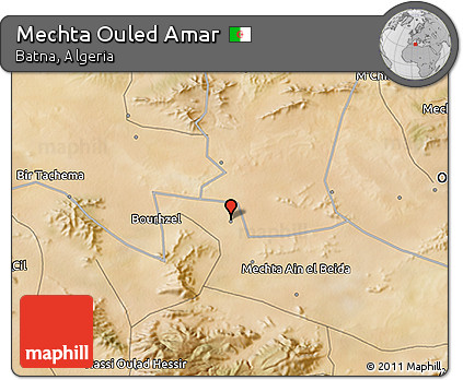 Satellite 3D Map of Mechta Ouled Amar