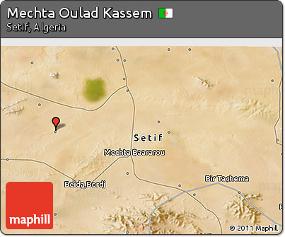 Satellite 3D Map of Mechta Oulad Kassem