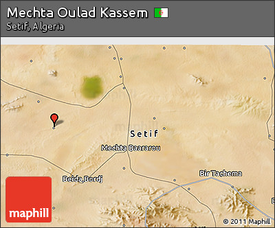 Satellite 3D Map of Mechta Oulad Kassem