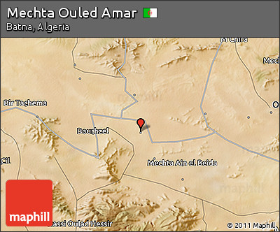 Satellite 3D Map of Mechta Ouled Amar