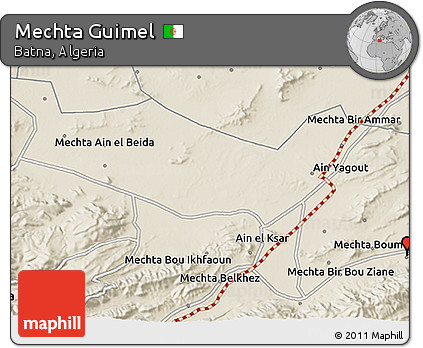 Shaded Relief 3D Map of Mechta Guimel