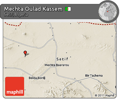 Shaded Relief 3D Map of Mechta Oulad Kassem