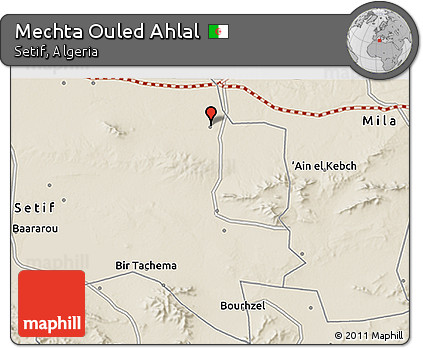 Shaded Relief 3D Map of Mechta Ouled Ahlal