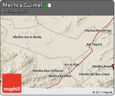 Shaded Relief 3D Map of Mechta Guimel