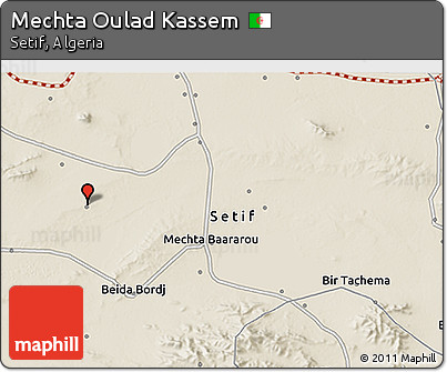 Shaded Relief 3D Map of Mechta Oulad Kassem