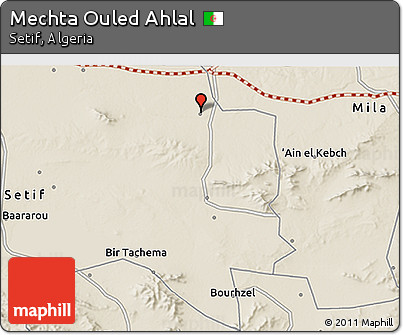 Shaded Relief 3D Map of Mechta Ouled Ahlal