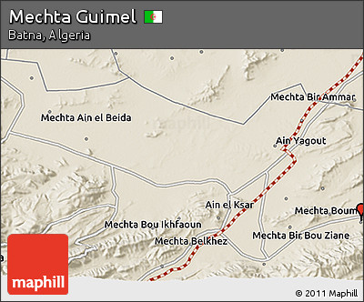 Shaded Relief 3D Map of Mechta Guimel