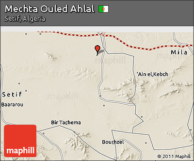 Shaded Relief 3D Map of Mechta Ouled Ahlal