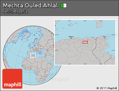 Gray Location Map of Mechta Ouled Ahlal
