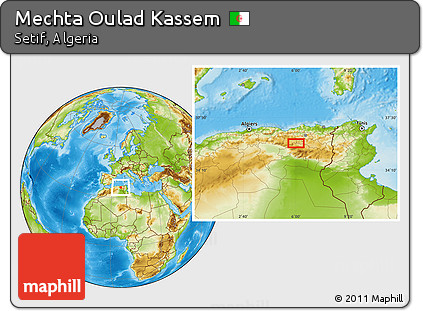 Physical Location Map of Mechta Oulad Kassem
